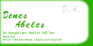 denes abeles business card